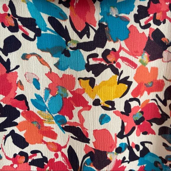 Juicy Couture Floral Print Flounce Short Sleeve Blouse Women's Size XXL - Picture 8 of 11